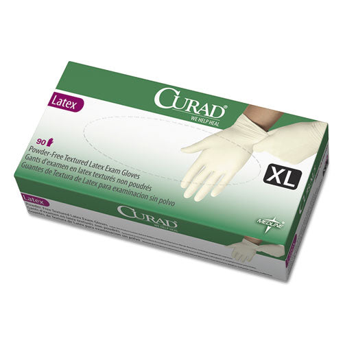 Latex Exam Gloves, Powder-free, X-large, 90-box