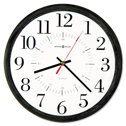 Alton Auto Daylight Savings Wall Clock, 14" Overall Diameter, Black Case, 1 Aa (sold Separately)