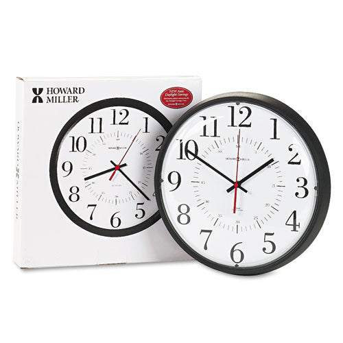 Alton Auto Daylight Savings Wall Clock, 14" Overall Diameter, Black Case, 1 Aa (sold Separately)