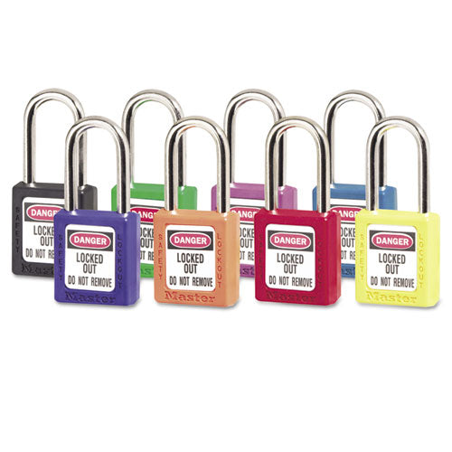 Government Safety Lockout Padlock, Zenex, 1 1-2", Red, 1 Key, 6-box