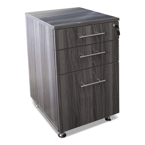 Medina Series Laminate Pedestal, 15.5w X 18.13d X 26.63h, Gray Steel