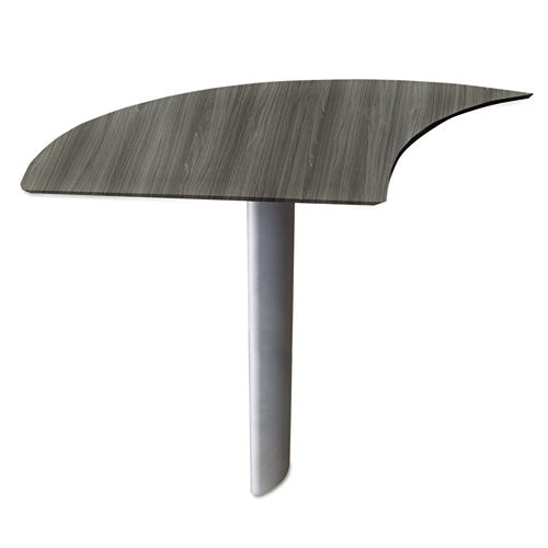 Medina Series Laminate Curved Desk Base, 72w X 36d X 29.5h, Gray Steel
