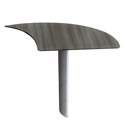 Medina Series Curved Desk Extension, Right-hand, 47w X 24d X 29.5h, Gray Steel