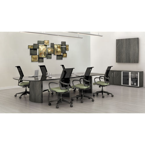 Medina Conference Table Top, Half-section, 72 X 48, Gray Steel