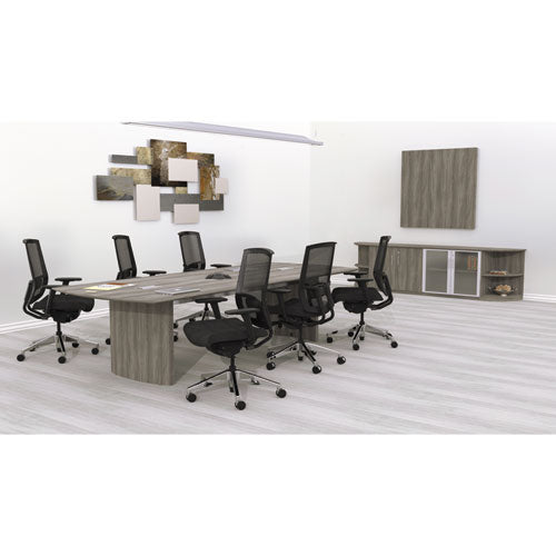 Medina Conference Table Top, Half-section, 84 X 48, Gray Steel