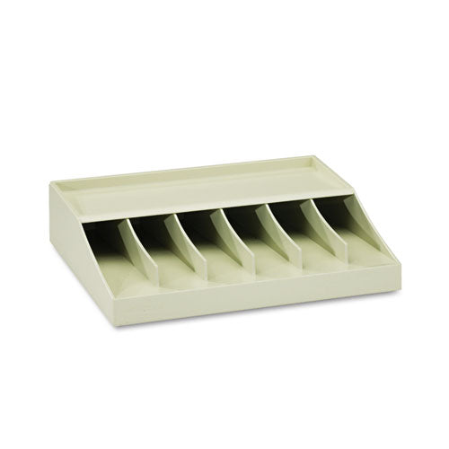 Bill Strap Rack, 6 Pockets, 10-5-8" W X 8-5-16" D X 2-5-16" H, Putty