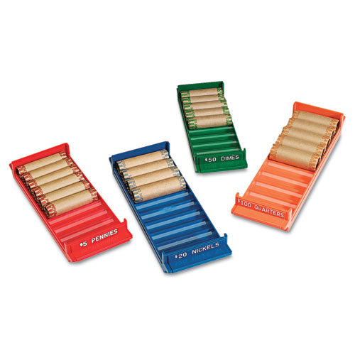 Porta-count System Rolled Coin Plastic Storage Tray, Red