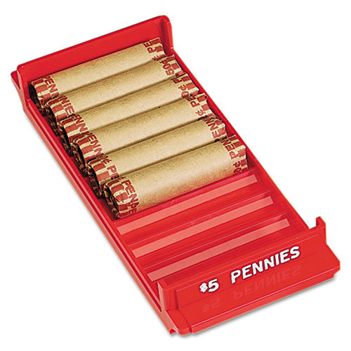 Porta-count System Rolled Coin Plastic Storage Tray, Red