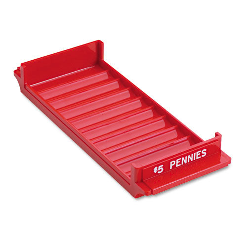 Porta-count System Rolled Coin Plastic Storage Tray, Red