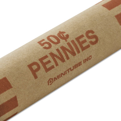 Nested Preformed Coin Wrappers, Pennies, $.50, Red, 1000 Wrappers-box
