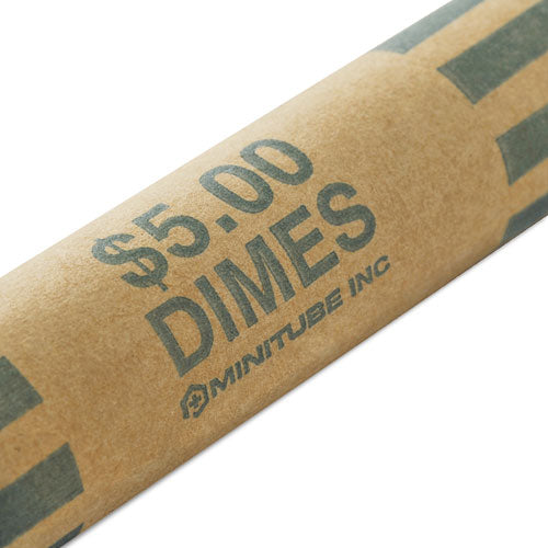 Nested Preformed Coin Wrappers, Dimes, $5.00, Green, 1000 Wrappers-box