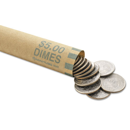 Nested Preformed Coin Wrappers, Dimes, $5.00, Green, 1000 Wrappers-box