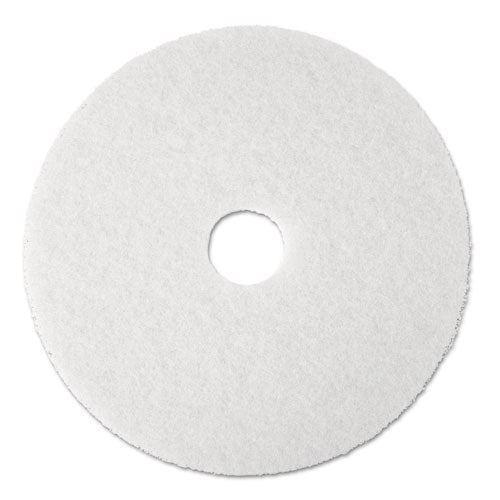 Super Polish Floor Pad 4100, 13" Diameter, White, 5-carton