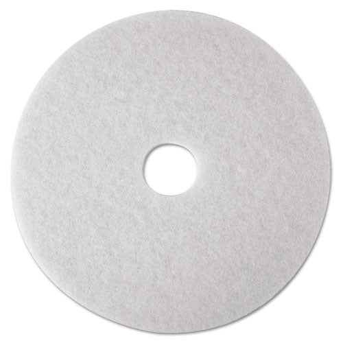 Low-speed Super Polishing Floor Pads 4100, 14" Diameter, White, 5-carton