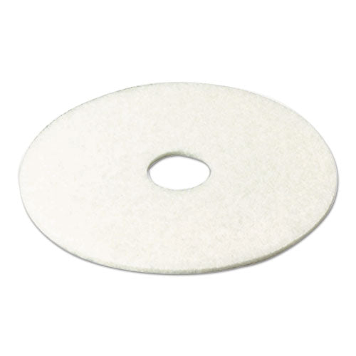 Low-speed Super Polishing Floor Pads 4100, 14" Diameter, White, 5-carton