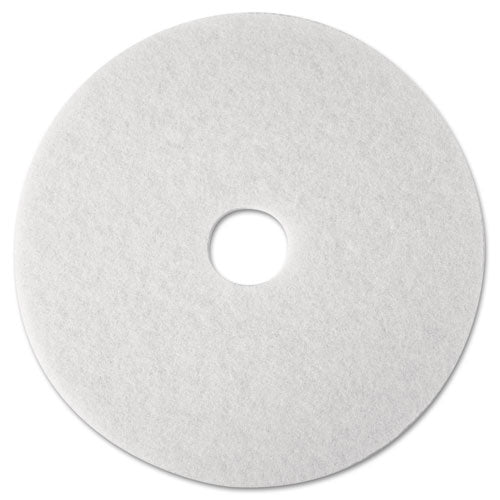 Low-speed Super Polishing Floor Pads 4100, 14" Diameter, White, 5-carton