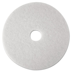 Low-speed Super Polishing Floor Pads 4100, 14" Diameter, White, 5-carton