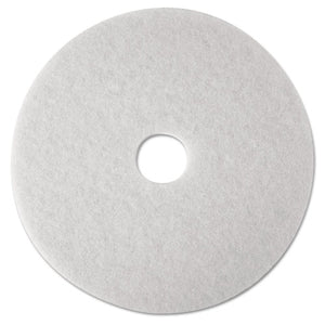 Low-speed Super Polishing Floor Pads 4100, 16" Diameter, White, 5-carton