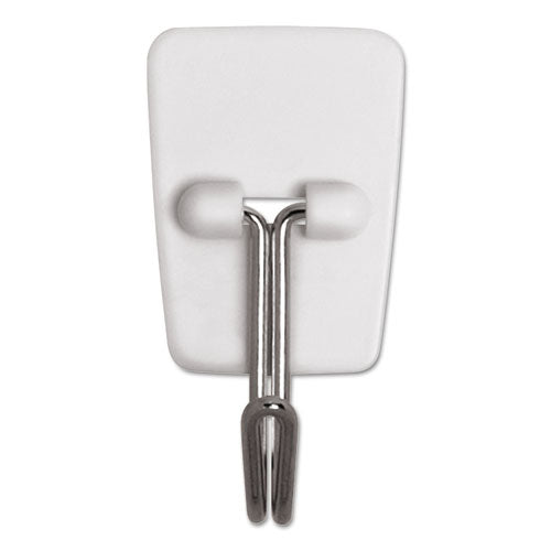 General Purpose Wire Hooks, Small, 0.5 Lb Cap, White, 3 Hooks And 6 Strips-pack