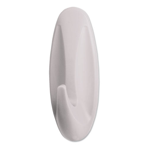 General Purpose Designer Hooks, Medium, 3 Lb Cap, White, 2 Hooks And 4 Strips-pack