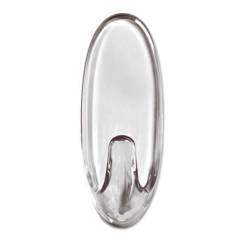 Clear Hooks And Strips, Plastic, Medium, 6 Hooks And 12 Strips-pack