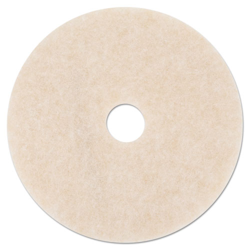 Ultra High-speed Topline Floor Burnishing Pads 3200, 20" Dia., White-amber, 5-ct