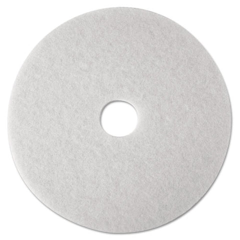 Super Polish Floor Pads 4100, 27" Diameter, White, 5-carton