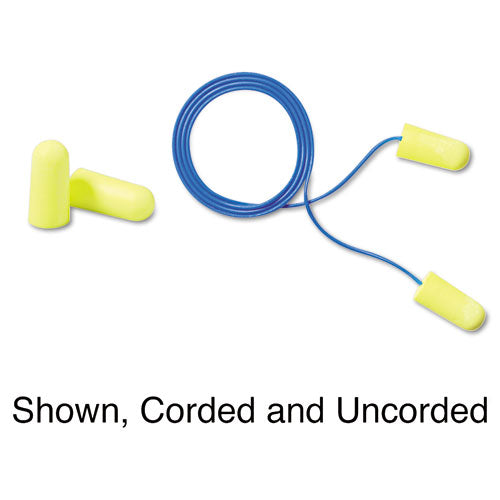 E·a·rsoft Yellow Neon Soft Foam Earplugs, Corded, Regular Size, 200 Pairs