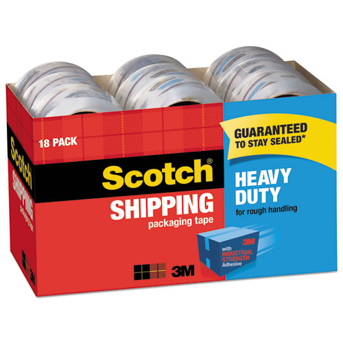 3850 Heavy-duty Packaging Tape Cabinet Pack, 3" Core, 1.88" X 54.6 Yds, Clear, 18-pack