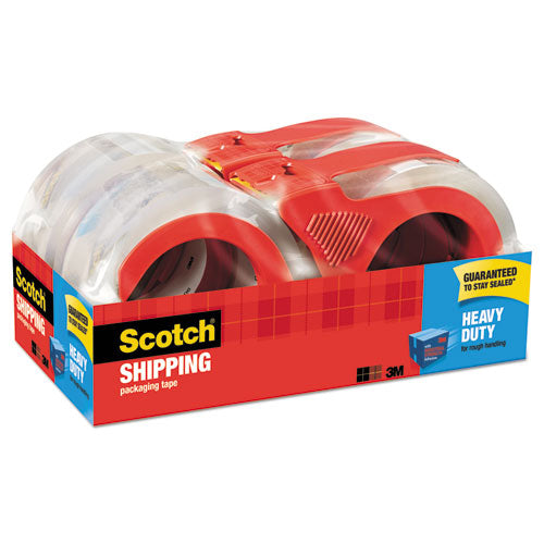 3850 Heavy-duty Packaging Tape With Dispenser, 3" Core, 1.88" X 54.6 Yds, Clear, 4-pack