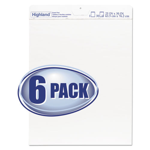 Easel Pad, 25 X 30, White, 30 Sheets, 6-pack
