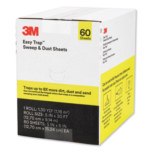Easy Trap Duster, 5" X 30 Ft, White, 1 60 Sheet Roll-box, 8 Boxes-carton