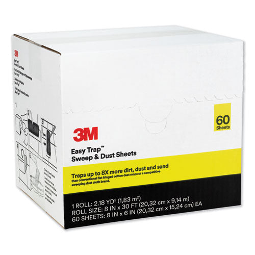Easy Trap Duster, 8" X 30 Ft, White, 1 60 Sheet Roll-box