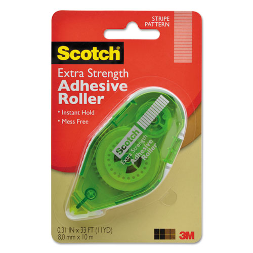 Extra Strength Adhesive Roller, 0.38" X 33 Ft, Dries Clear