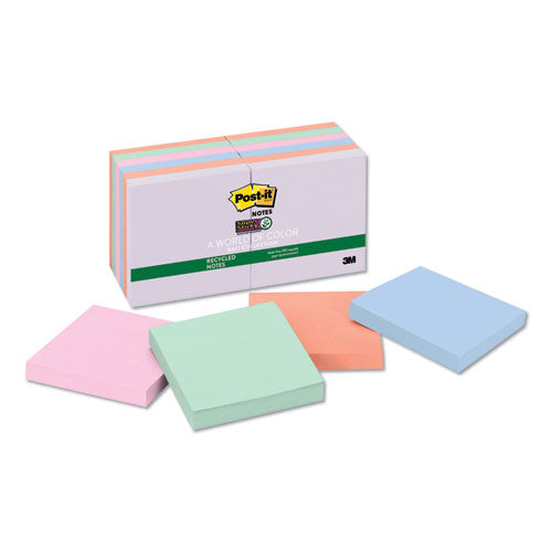 Recycled Notes In Bali Colors, 3 X 3, 90-sheet, 12-pack