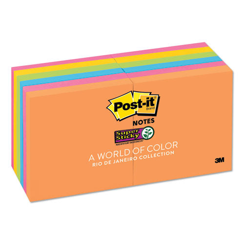 Pads In Rio De Janeiro Colors, 3 X 3, 90-sheet Pads, 12-pack