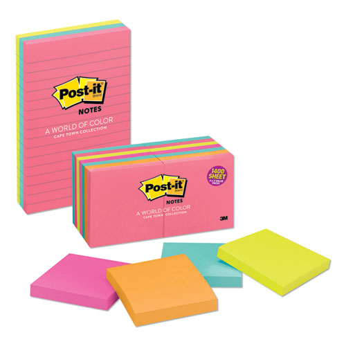 Original Pads In Cape Town Colors, 3 X 3, 100-sheet, 14-pack
