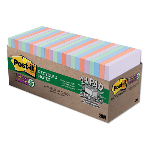 Recycled Notes In Bali Colors, 3 X 3, 70-sheet, 24-pack