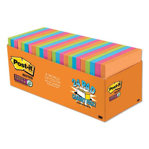 Pads In Rio De Janeiro Colors, 3 X 3, 70-sheet Pads, 24-pack