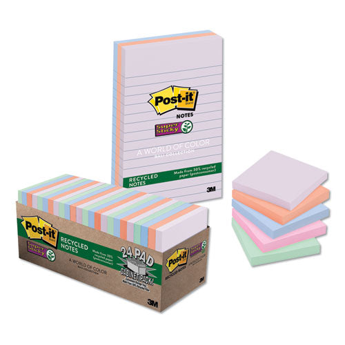 Recycled Notes In Bali Colors, Lined, 4 X 6, 90-sheet, 3-pack