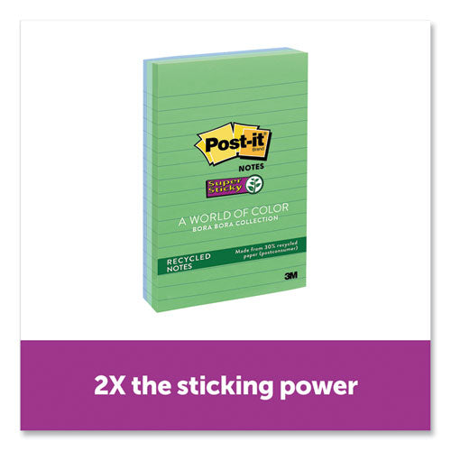 Recycled Notes In Bora Bora Colors, Lined, 4 X 6, 90-sheet, 3-pack