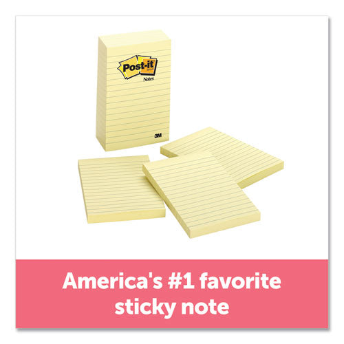 Original Pads In Canary Yellow, Lined, 4 X 6, 100-sheet, 5-pack