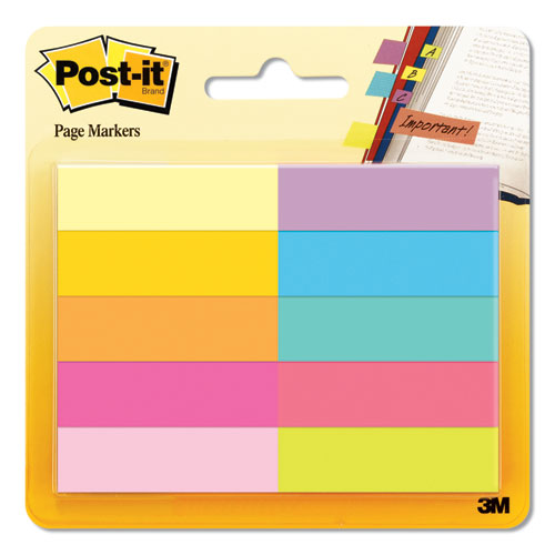 Page Flag Markers, Assorted Brights, 100 Strips-pad, 5 Pads-pack