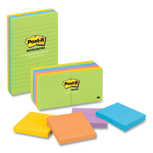 Original Pads In Jaipur Colors, 4 X 4, Lined, 200-sheet, 3-pack