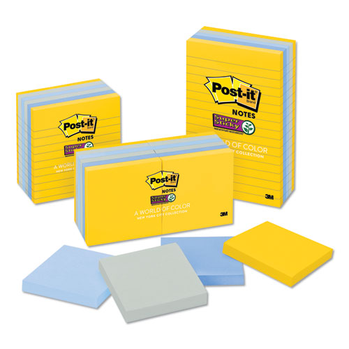 Pads In New York Colors Notes, 4 X 4, 90-sheet, 6-pack