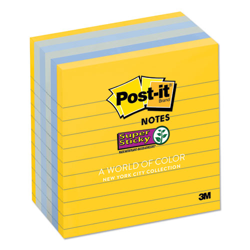 Pads In New York Colors Notes, 4 X 4, 90-sheet, 6-pack
