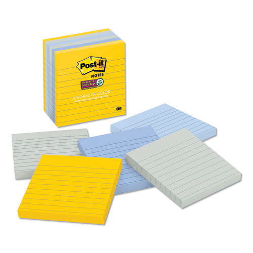 Pads In New York Colors Notes, 4 X 4, 90-sheet, 6-pack