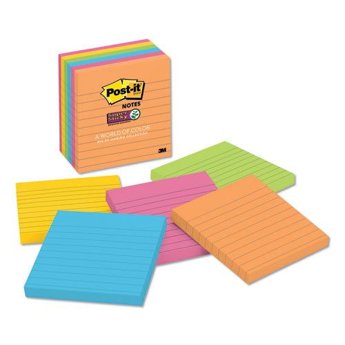 Pads In Rio De Janeiro Colors, Lined, 4 X 4, 90-sheet Pads, 6-pack