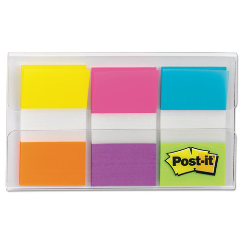 Page Flags In Portable Dispenser, Assorted Brights, 60 Flags-pack