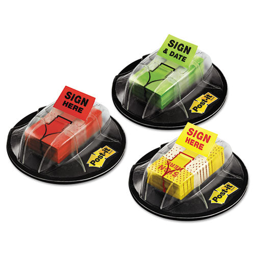 Page Flags In Dispenser, "sign Here", Yellow, 200 Flags-dispenser